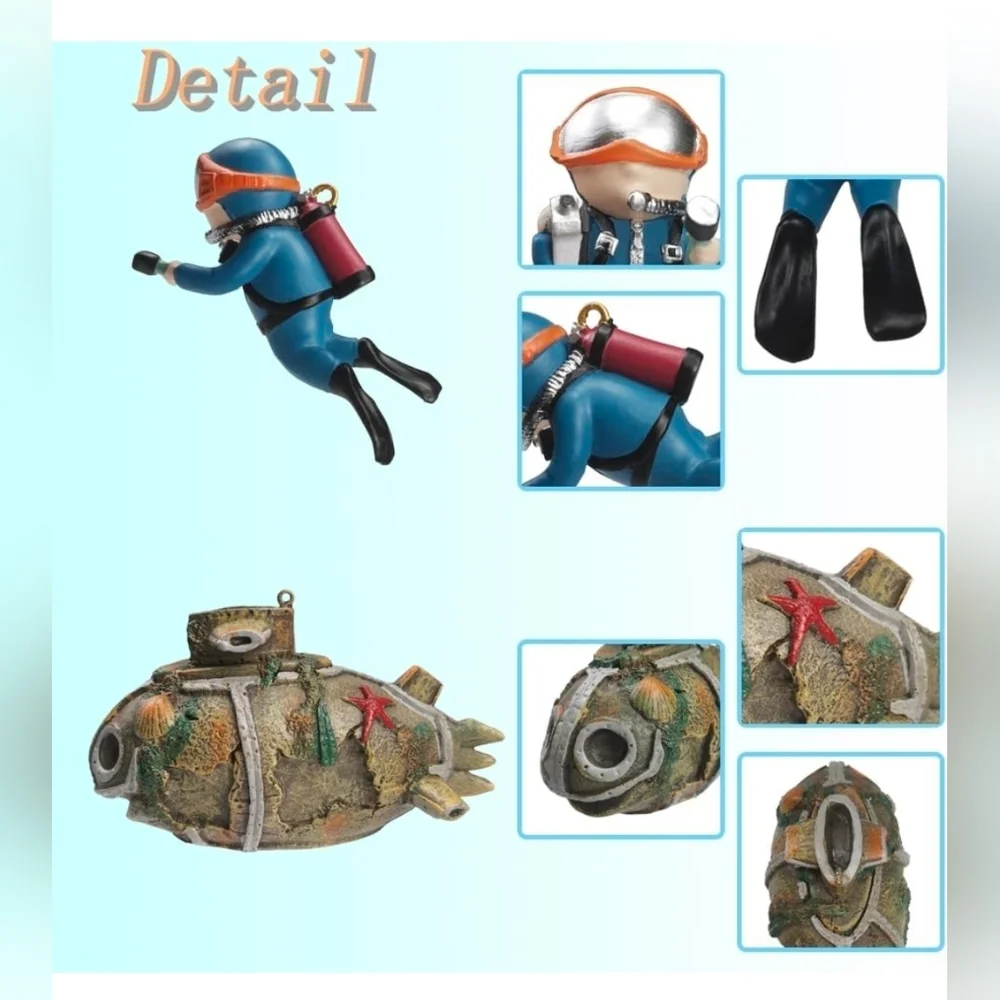 Kiddcw 2Pcs Floating Fish Tank Decorations